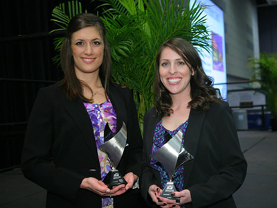Clinical Skills Competition winners Jennifer Murphy (left) and Rachelle Bermingham (right)