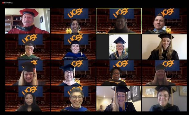 Deans and faculty members on a video call