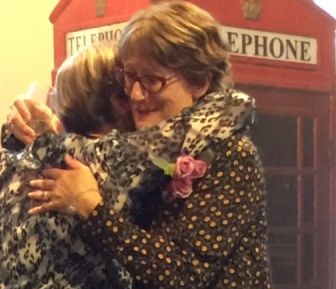 Brodsky in a hug with someone