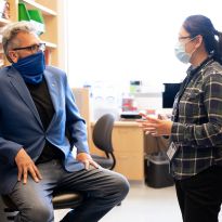 Krogan (left) in his lab with Xu (right)
