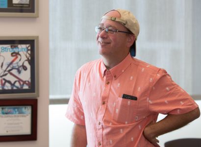 Shoichet in his office
