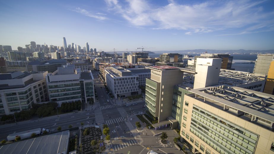 Drone shot of UCSF Mission Bay 
