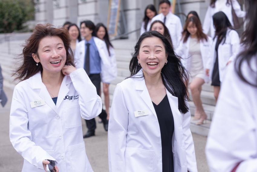 students outdoors at White Coat Ceremony 2026