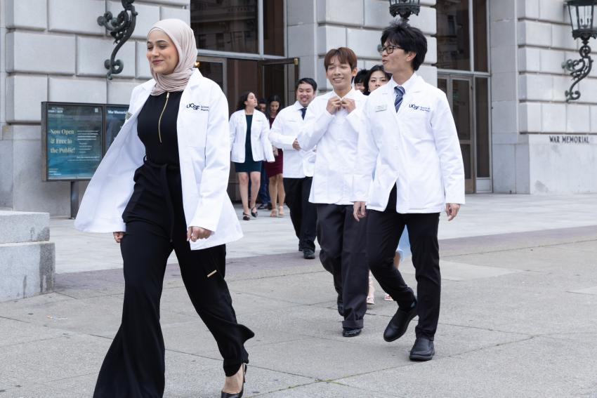 students outdoors at White Coat Ceremony 2026