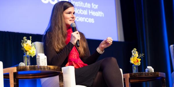 Amelia Deitchman speaks at the UCSF Institute for Global Health Science’s 25th anniversary celebration