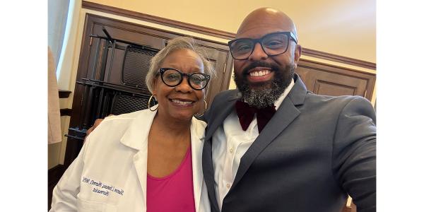 Parella with Executive Vice Dean Sharon Youmans, PharmD ’85, MPH